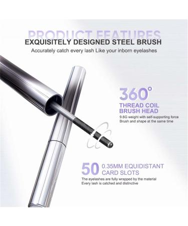 3D Curling Eyelash Iron Mascara - 2 colors Iron Brush Mascara Iron Strong Mascara Metal Tiny Tube Waterproof Makeup Mascara (Precision Brown) Precision Brown - Buy Online on GoSupps.com