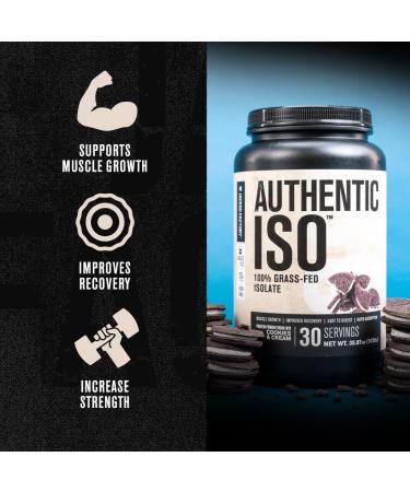 Jacked Factory Authentic ISO Grass Fed Whey Protein Isolate Powder - Low Carb Non-GMO Muscle Building Protein w/No Fillers (Vanilla 30sv) & (Cookies & Cream 30sv) - Buy Online on GoSupps.com