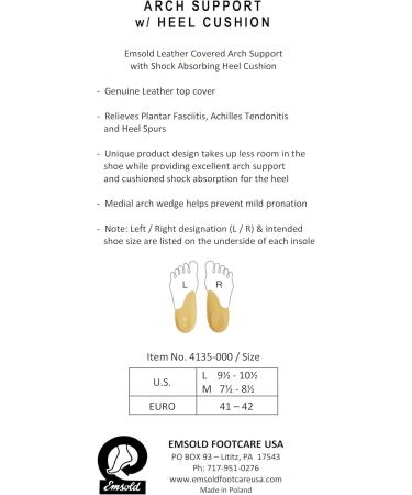 Arch Support Shock Absorbing Heel Cushion Shoe Inserts - Euro 35/36 | US Women's 4.5-5.5 | Comfort & Relief - Buy Online on GoSupps.com
