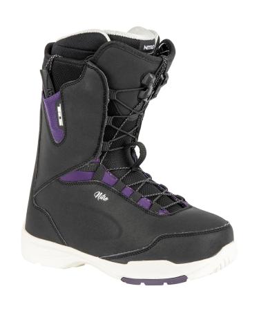 Nitro snowboards women scala tls all mountain freeride freestyle quick lace-up system boot snowboard boat MP 27.5 // EU 42 // US 10 Black-Purple