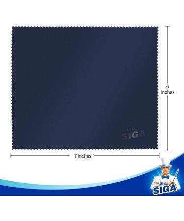 MR.SIGA Premium Microfiber Cleaning Cloths 12 Pack - 6 x 7 inches - Navy/Gray - Buy Online on GoSupps.com