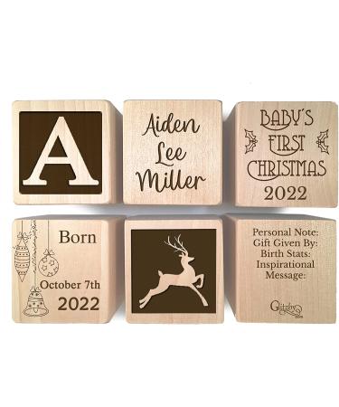 Babies First Christmas Ornament 2022 - Personalized Baby Block Keepsake for Newborn Boy/Girl | Custom Engraved Wooden My First Baby's Gift | Mom & Dad | 1st Christmas - Buy Online on GoSupps.com