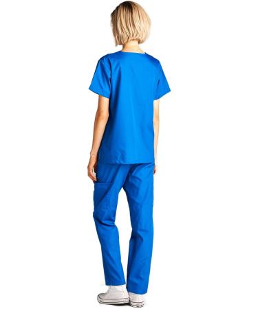Dagacci Royal Blue XXXL Unisex Medical Scrub Set for Men & Women - Buy Online on GoSupps.com