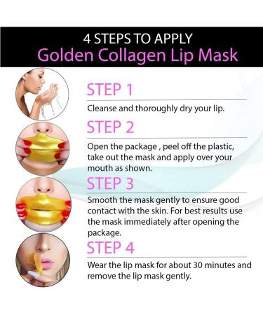 20 Hyaluron Gold Lip Masks | Moisturizing Collagen Lip Pads to Reduce Wrinkles & Improve Lip Lines - International Shipping Available - Buy Online on GoSupps.com