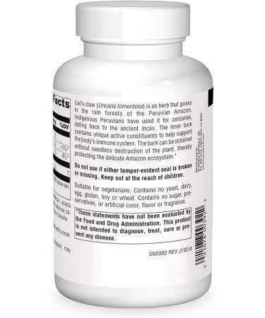 Source Naturals Cat's Claw Bark 1000mg - Immune System Support - 120 Tablets - Buy Online on GoSupps.com