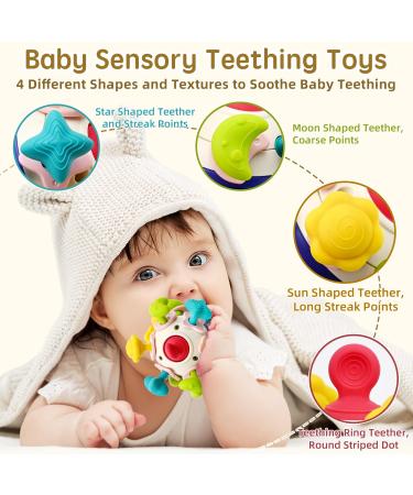 Montessori Baby Tooth Relief Toys | Rattling Ball for Infants 0-18 Months | Best Gift for 1-Year-Old Girls - Buy Online on GoSupps.com
