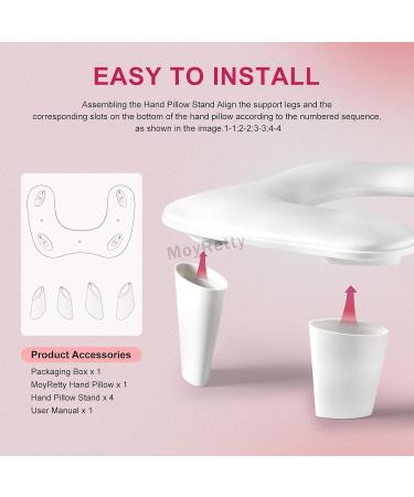 MoyRetty Arm Rest for Nail Techs - Luxurious U-Shaped Manicure Hand Stand | Premium White Leather | Ultimate Comfort & Easy Assembly - Buy Online on GoSupps.com