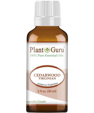 Cedarwood (Virginia) Essential Oil 1 oz / 30 ml 100% Pure Undiluted Therapeutic Grade for Skin Body and Hair Growth. Great for Aromatherapy Diffuser and DIY Soap Making