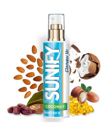 SUNIFY COCONUT Natural Tanning Accelerator - Natural Oil with Vitamin E and Coconut Scent for a Fast and Irresistible Tan, Moisturizing Oil for Body and Face 200 ml