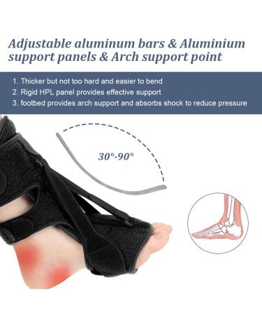 Plantar Fasciitis Night Splint - Adjustable Relief Brace for Women & Men | Foot Drop & Achilles Tendonitis Support (Black - Buy Online on GoSupps.com