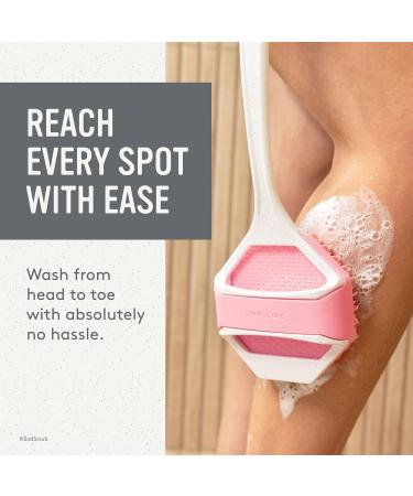 Sud Scrub Extender Handle - Ultimate Shower Back Scrubber Attachment for Enhanced Cleaning | Silicone Body Scrubber in Speckled White - Buy Online on GoSupps.com