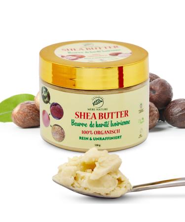Kotchiro M re Nature - Shea Butter 100% Pure & Unrefined - Natural Cosmetics Cold Pressed Handmade - Traditionally Made by Local Producers on Ivory Coast (130g)