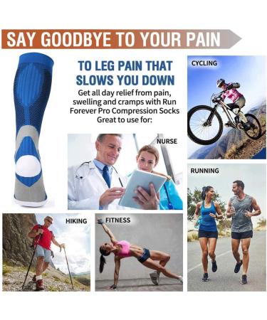 Men & Women Compression Socks (3 Pairs) 20-30 mmhg Medical Stockings - Black+Blue+White - L-XL - Buy Online on GoSupps.com