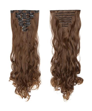 SEGO Clip in Hair Extensions - 8 Wefts Wavy Light Brown to Honey Blonde 24 Realistic Hairpiece for Beautiful Volume - Buy Online on GoSupps.com