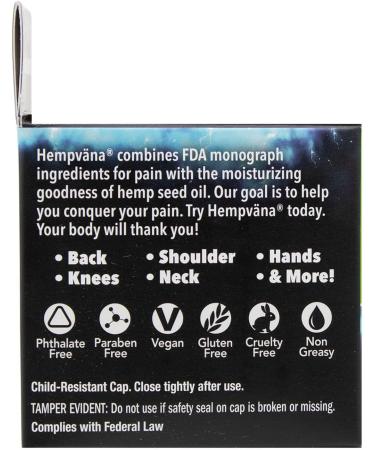Hempvana Extreme Pain Relief Cream AS-SEEN-ON-TV Intense Relief Powered by Maximum Strength 16% Menthol & 11% Camphor & Hemp Seed Oil for Rapid Muscle Joint & Back Discomfort Made in The USA - Buy Online on GoSupps.com