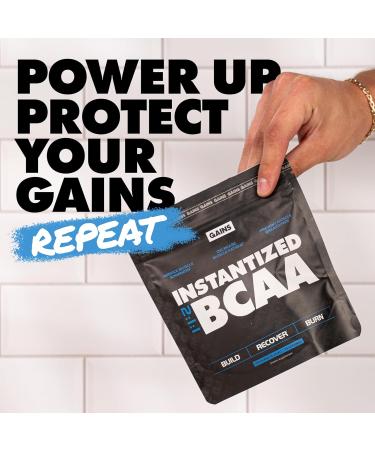 Gains in Bulk BCAA Powder Pre Workout Plant Based Branch Chain Amino Acids Gluten Free Vegan Supplement with Keratin for Endurance & Strength During & Post Workout Unflavored 30 Servings Unflavored 5.7 Ounce (Pack of 1) - Buy Online on GoSupps.com
