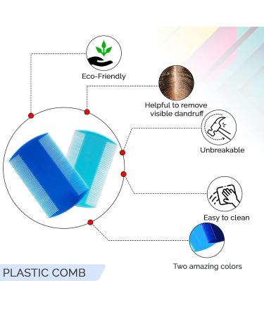 Trendy Lice Comb Pack of 3 for Head Lice, Dandruff, Eggs & Nits Treatment - Fine Metal & Double Sided Plastic - Ideal for Thick Hair - Buy Online on GoSupps.com