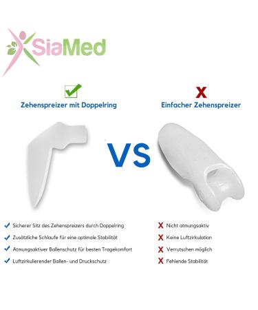 4x Toe Spreader for Big Toe - Silicone Hallux Valgus Correction Gel Bandage for Men & Women - Breathable Soft Gel Relief - Buy Online on GoSupps.com