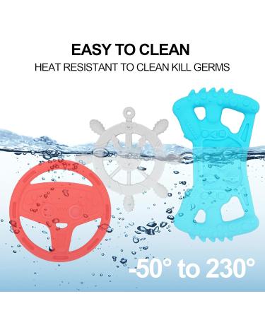 Silicone Baby Teething Toys - Pack of 3 | Soothes Teething & Gum Discomfort 0-36 Months - Buy Online on GoSupps.com