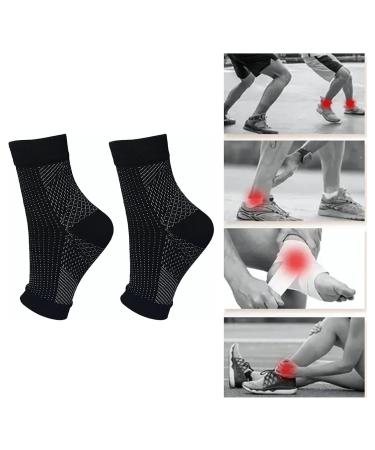Ergonomical Sock Sleeve Ankle Brace - Breathable Cycling Support (S/M) - Black - Buy Online on GoSupps.com