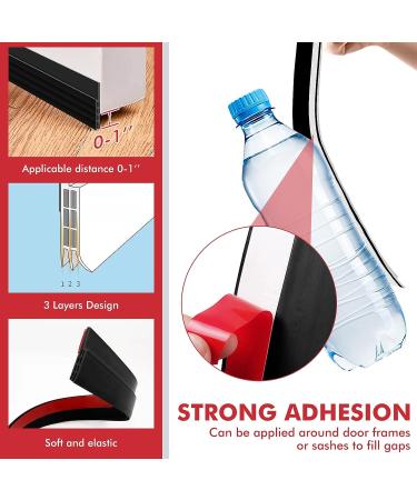 Door Draft Stopper Door Sweep for Exterior & Interior Doors Door Bottom Seal Dust and Noise Insulation Weather Stripping Draft Guard Insulator (Black) - Buy Online on GoSupps.com