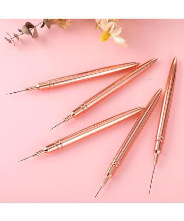 WLLHYF 5Pcs Nail Art Liner Brushes Painting Nail Art Brushes for Long Lines Details Fine Drawing Nail Dotting Drawing Tool Set 7mm/9mm/11mm/15mm/25mm(Gold - Buy Online on GoSupps.com
