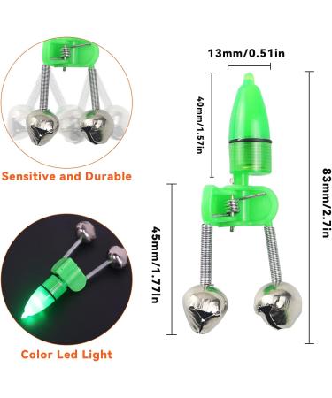 HLOGREE LED Night Fishing Rod Bait Alarm Bell 30pcs/40pcs | Portable Fishing Indicator with Dual Ring Bells | Fishing Accessories with 10 Red, 10 Green, and 10 Blue Lights - Buy Online on GoSupps.com