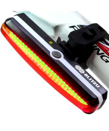 Blitzu Cyborg 168T USB Rechargeable LED Bike Tail Light. Bright Bicycle Rear Cycling Safety Flashlight, Fits Road, Mountain Bikes, Helmets. Get The Front Headlight and Back Set for Kids Men and Women