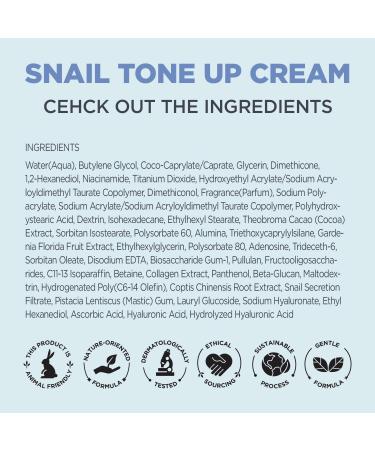 FARMSKIN Snail Tone-Up Cream - Tinted Korean Glow Moisturizer for All Skin Types | Anti-Aging Snail Mucin Cream - Buy Online on GoSupps.com