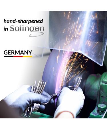 Solingen Manik r Set 12 - Premium Nail Care Set for Men & Women | Complete Manicure & Pedicure Kit in High-Quality Brown Synthetic Leather Etui - Perfect for Home & Travel - Buy Online on GoSupps.com