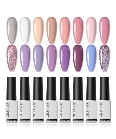 UV Gel Nails Set Colour Shellac Nail Polish 16 Colours 5 ml Naked White Pink Blue Luminous Purple Grey Nail Polish Set Gel Nail Polish Kit Durable Soak Off UV LED Gel Polish Nail Studio Set