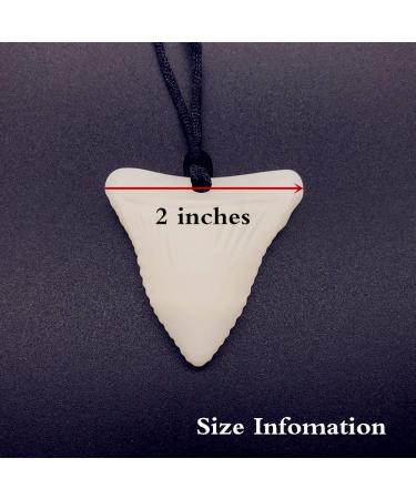 Chewing Ring Necklace - Silicone Shark Tooth Shape for Adults & Babies | Sensory Tools for Autism ADHD & Dental Care - 2 Pieces - Buy Online on GoSupps.com