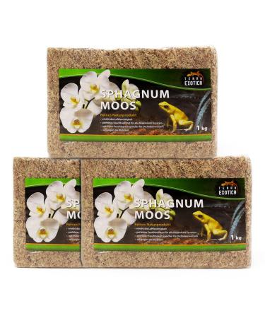 Terra Exotica Sphagnum Moss (3x1 Kg) Peat moss for garden houseplants & terrariums