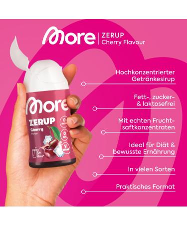 Buy More Zerup Cherry Syrup - Sugar-Free Zero Calories Vegan 4 x 65 ml - Imported from Germany for 32 L of Delicious Drink! - Buy Online on GoSupps.com