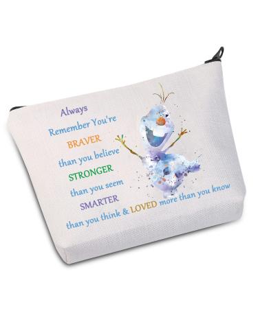 WZMPA Olaf Cosmetic Bag Snowman Design Olaf Fans Gift for Women and Girls Always Olaf