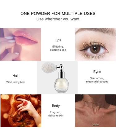 KYDA Highlighter Powder Spray - Glitter High Gloss Shimmer Sparkle Makeup for Face & Body - Pearl White - Buy Online on GoSupps.com