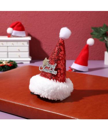 Minkissy Christmas Santa Hat Hair Clip for Girls - Glittering Holiday Hair Accessories - Buy Online on GoSupps.com