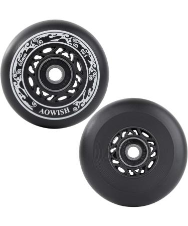 AOWISH 68mm Mini Rip Stick Skateboard Wheels 90A - Set of 2 Black | Replacement Wheels with ABEC-9 Bearings for DLX Mini Board - 2-Wheeled Mini Wave Board - Buy Online on GoSupps.com
