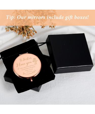 Sisters Compact Makeup Mirror - Perfect Gift for Sister, Sister-in-Law, Best Friend, Teen Girls, Women - Ideal for Valentines Day, Birthday, Graduation, Wedding - Thoughtful Gift for Her - Buy Online on GoSupps.com