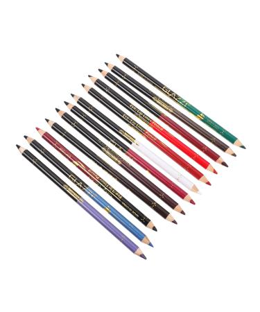 Beatifufu 12pcs Lip Liner Eyeliner Eye Shadow Pencil Lip Liner Pencil Lipstick Pencil Makeup Pencil Wooden