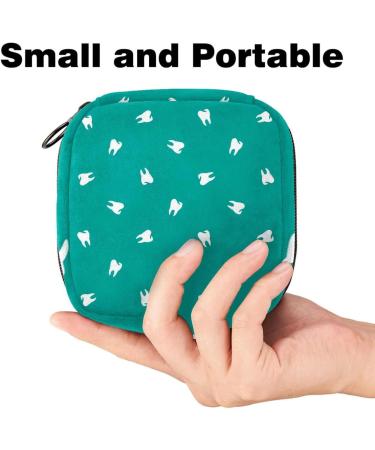 MUOOUM Menstrual Pad Bag - Cute Tooth Pattern Sanitary Napkin Organizer for Women and Girls - Multi-Colored - Buy Online on GoSupps.com