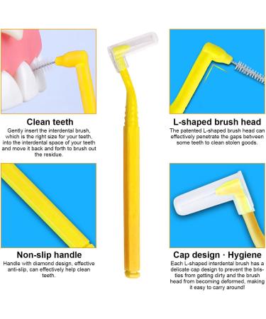 Skhaovs 30-Piece Yellow Interdental Brushes & Dental Floss Sticks Anti-Slip Handle Gum Cleaning Tools - Buy Online on GoSupps.com