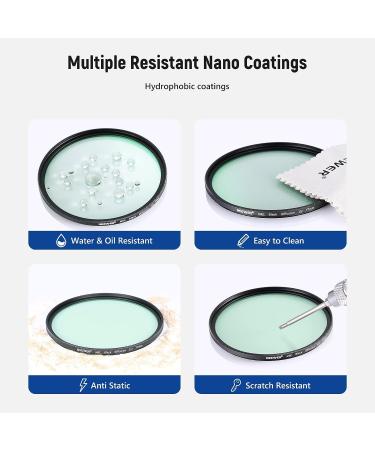 NEEWER 77mm Black Diffusion 1/2 Filter - Cinematic Mist Effect for Video/Portrait Photography | Ultra Slim, Scratch Resistant HD Glass - Buy Online on GoSupps.com