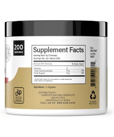 Buy Pure Bulk L-Arginine Powder Supplement - 8oz (227g) - 60 Servings for Amino Acid & Nitric Oxide Boost | International Shipping - Buy Online on GoSupps.com