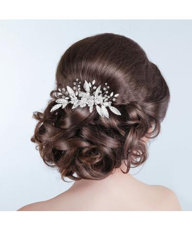 Wedding Hair Accessories for Women Bridal Hair Accessories Wedding Hair Clip Bridal Hair Accessories for Women Hair Accessories Wedding Guest for Bridal Bridesmaid Girls Hair Comb Silver Crystal