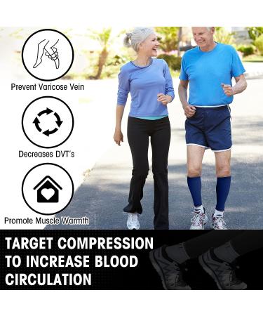 6 Pairs Retro Color Calf Compression Sleeves for Men and Women - Footless Leg Support for Running, Cycling, Shin Splint, Swelling, Varicose Veins - Pain Relief - Large/XX-Large - Buy Online on GoSupps.com
