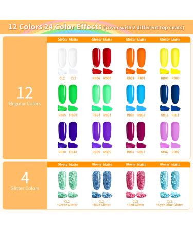Poly Nail Gel Kit with 36W UV/LED Lamp - Ohuhu 12 Colors Professional Poly Gel Kit for Nail Extension - Rainbow Color DIY Nail Art - Great Gift for Girlfriend, Mother - Buy Online on GoSupps.com
