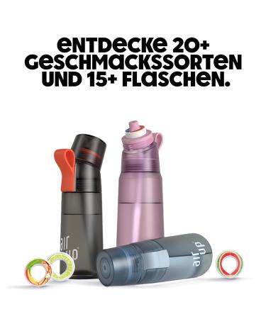 Air Up Steel Pitch Black Bottle (480ml) - 5 Sugar-Free Flavor Pods | Stainless Steel Drinking Bottle with Straw | Ideal for Carbonated Drinks | International Shipping Available - Buy Online on GoSupps.com