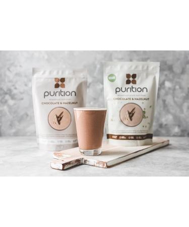 Purition Vegan Chocolate & Hazelnut High Protein Powder - 12 Meal Bag for Keto Shakes | Natural Ingredients for Weight Management - Buy Online on GoSupps.com