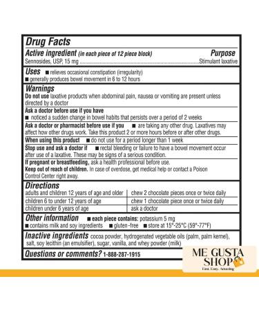 Equate Chocolate Flavored Sennosides Laxative 24 Count + Me Gustas Stickers - Buy Online on GoSupps.com